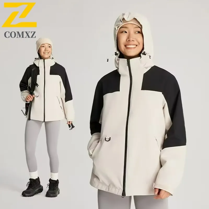 

COMXZ утолщенная уличная мужская куртка для альпинизма, ветрозащитная теплая парка, элитные зимние пальто с капюшоном для путешествий, морозостойкие