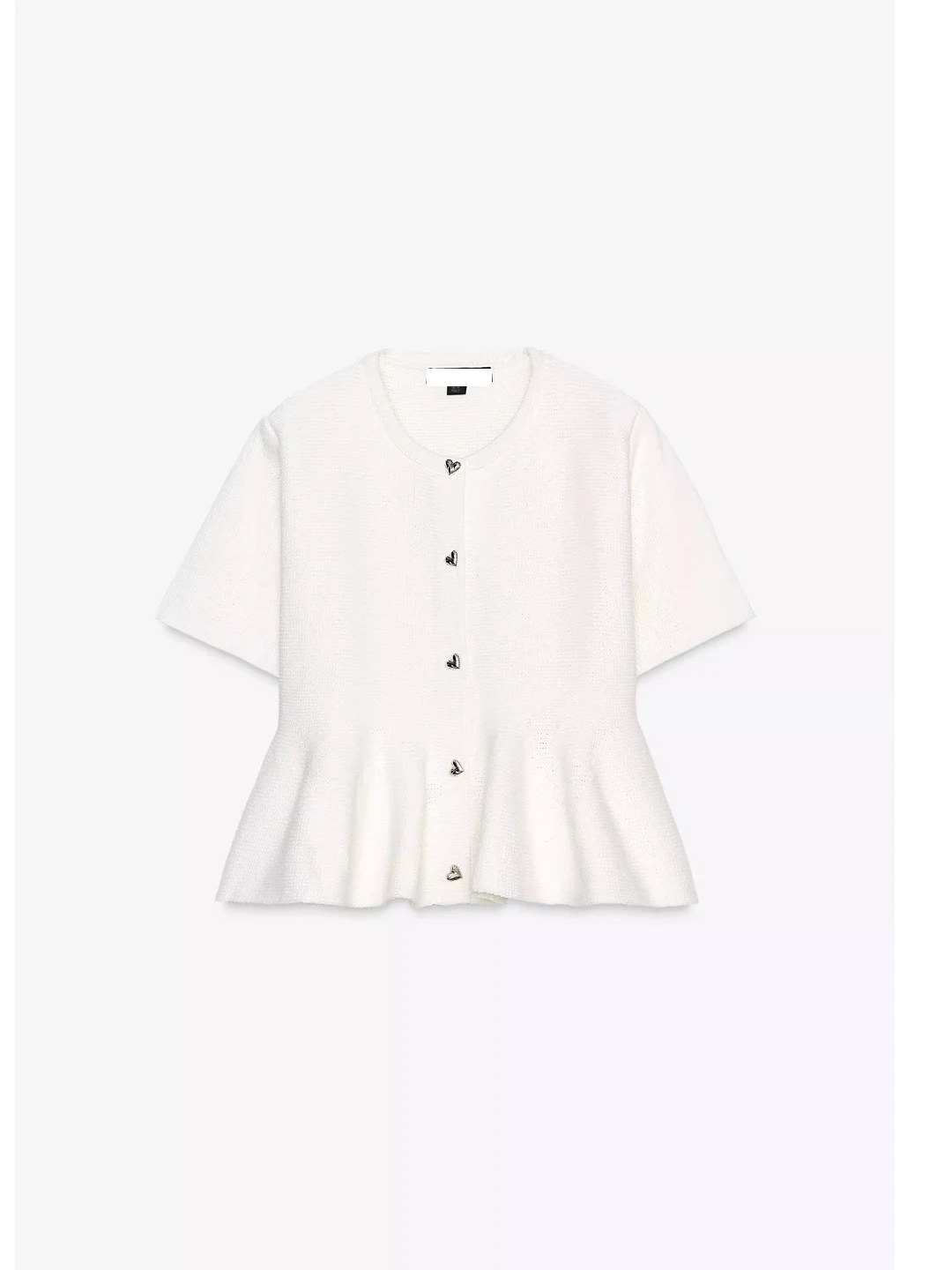 2025年夏新作 ホワイト ラウンドネック ニットトップス 韓国風 スリムフィット ニットスカートデザイン 通勤ファッション