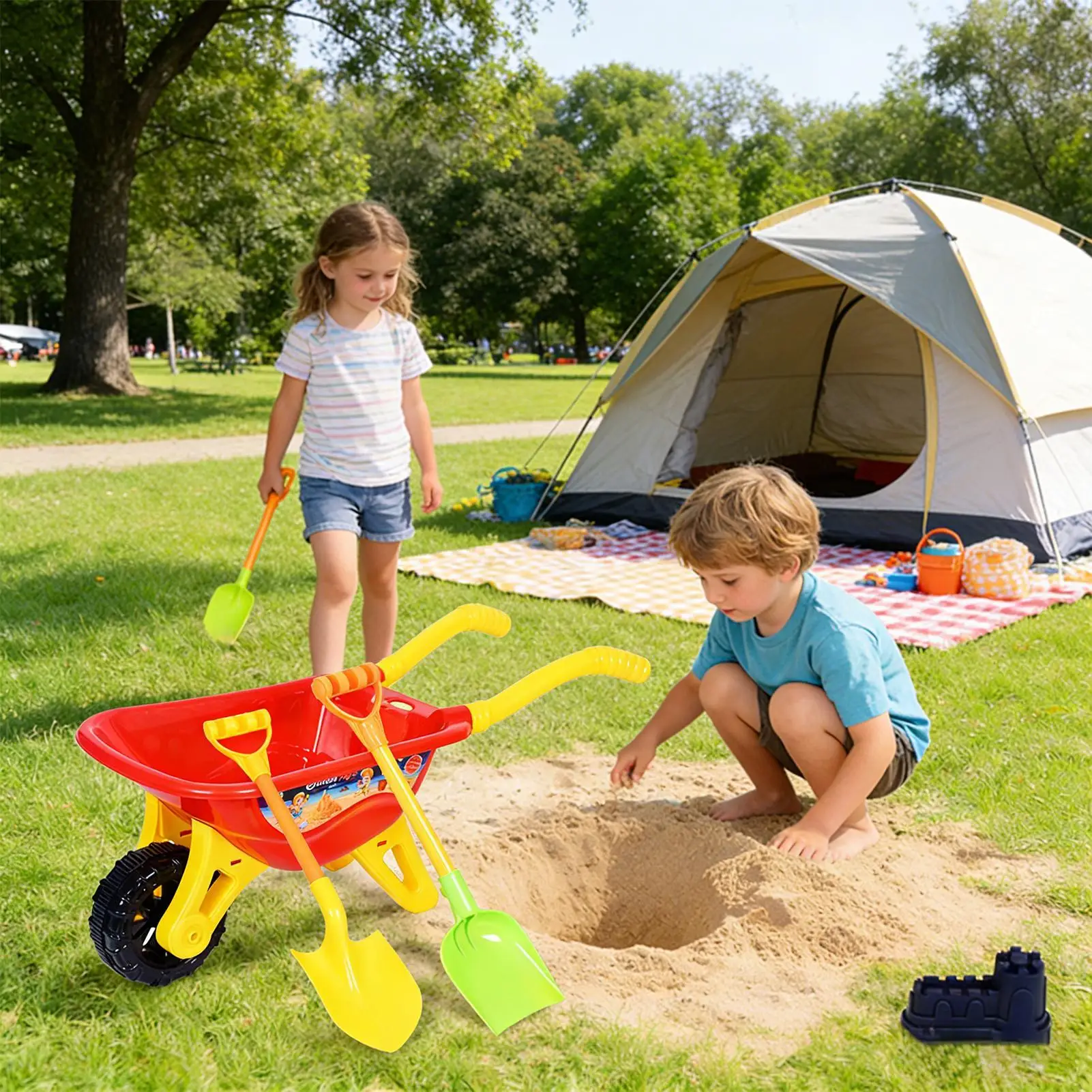 

Beach Toys Set Portable Interactive Bright Sandbox Sand Toys Building Set For Family Party Party Backyard Lawn Lawn Playground