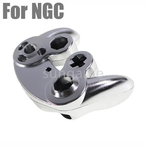 1 ensemble de coques de protection chromées pour manette NGC Gamecube, avec boutons de remplacement