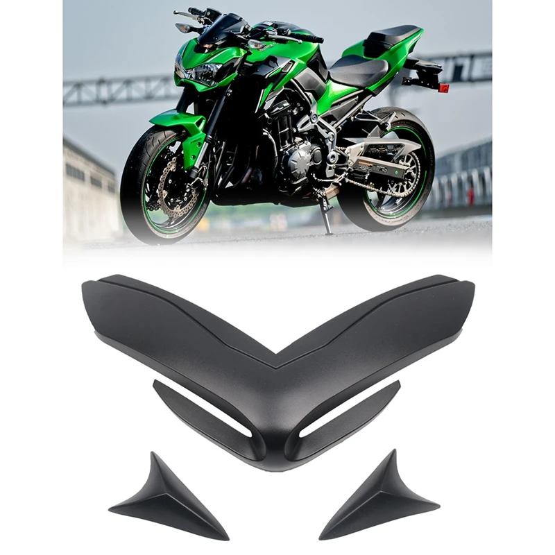 

Motorcycle Front Fender Fairing Aerodynamic Winglets Beak Nose Cone Extension Cover Extender For Kawasaki Z900 2017-2019