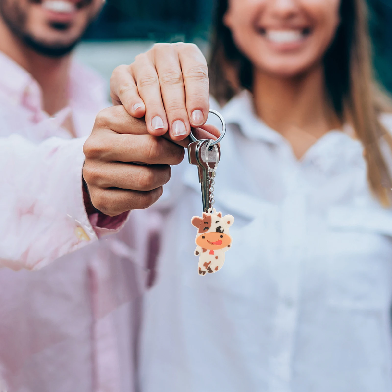 

10Pcs Cartoon Cow Shaped Keychains Exquisite Eyecatching Key Rings Bag Backpack Accessories Cow Keychains Key Holder