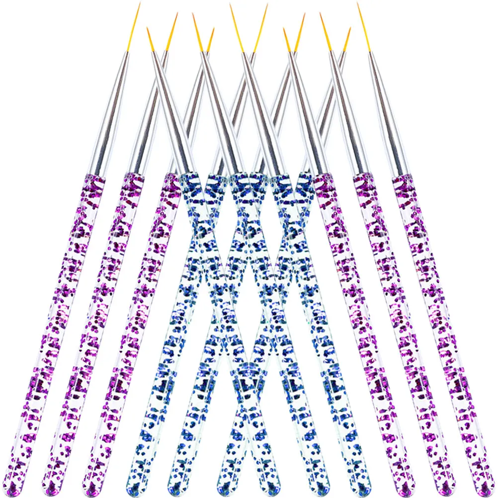 12Pcs Nail Art Striping Brushes Thin Design Easy Use Time Saving DIY Home Salon Manicure Tool Nail Art Striping