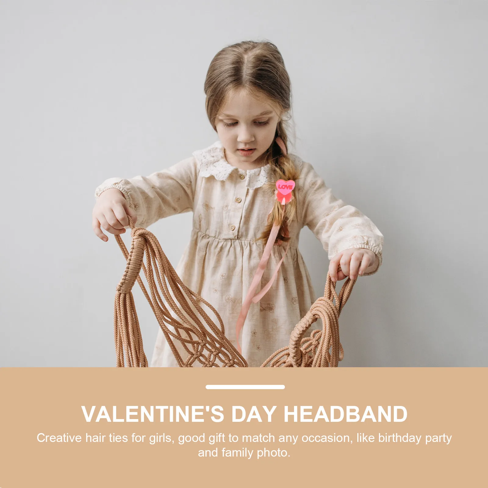 

20Pcs Valentine Hair Ties for Girls Elastic PVC Hair Bands Ponytail Holders Festival Party School Accessories Kids Hairbands