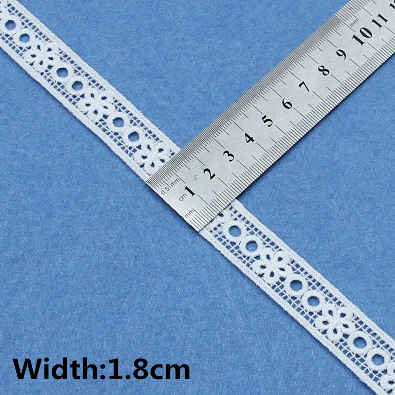 Hochwertige 5 Yards weiße Baumwolle bestickte Spitzenbesatz Bänder Stoff DIY handgemachte Bastelmaterialien Nähen Kleidung Zubehör – Detail 7