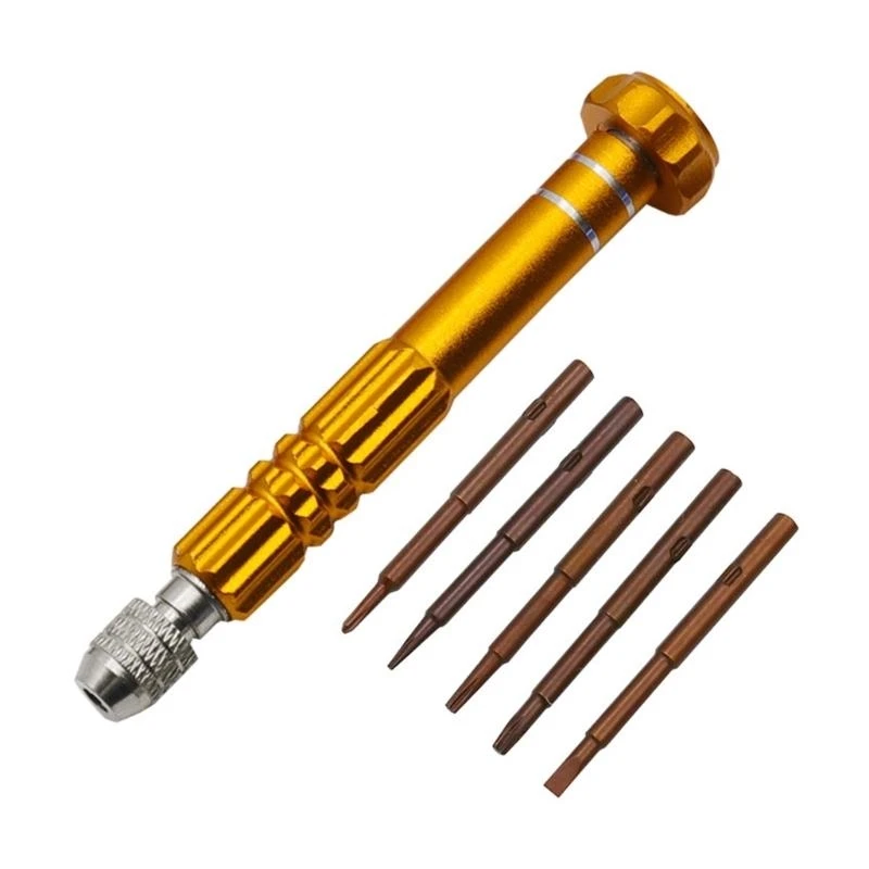 

652F Portable 5 in 1 Multiple Tool Screwdriver Disassembly with Interchangeabled Heads for DIYer Enthusiasts & Craftsmen