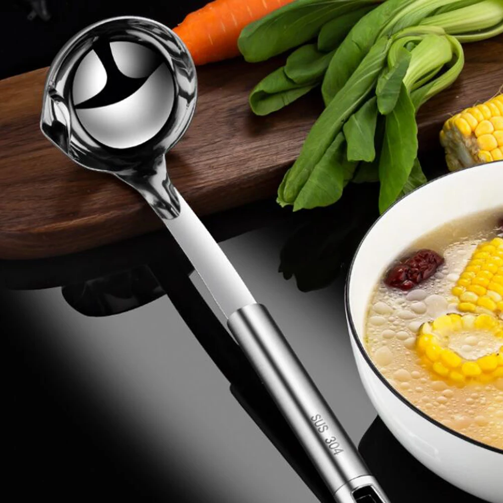 

1Pcs Oil Colander Stainless Steel Oil Filter Spoon Kitchen Soup Colander for Hot Pot Soup Ladle Grease Filter Scoop
