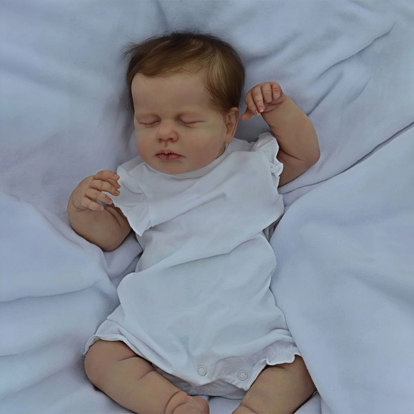 

Реалистичная 20-дюймовая 50-сантиметровая окрашенная кукла реборн Loulou, ручная работа, 3D окрашенная видимая кровь, кукла BeBe, подарок на день рождения