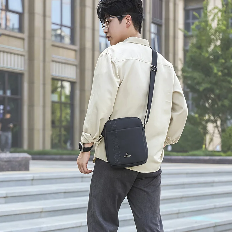 men's cross-body backpack across large capacity street multi-pocket vertical square business travel shoulder bag