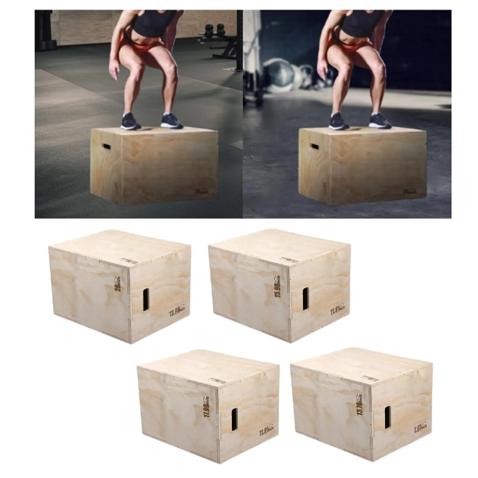 Wooden Plyo Box Plyometric Box Multipurpose Exercise Equipment Jumping Agility Box for Jumping Home Gym Squats Dips Fitness