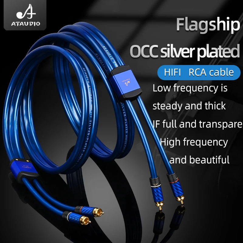 Hifi OCC RCA Cable Hi-end 2 RCA to 2 RCA Audio Cable Male to Male For CD Amplifier DAC