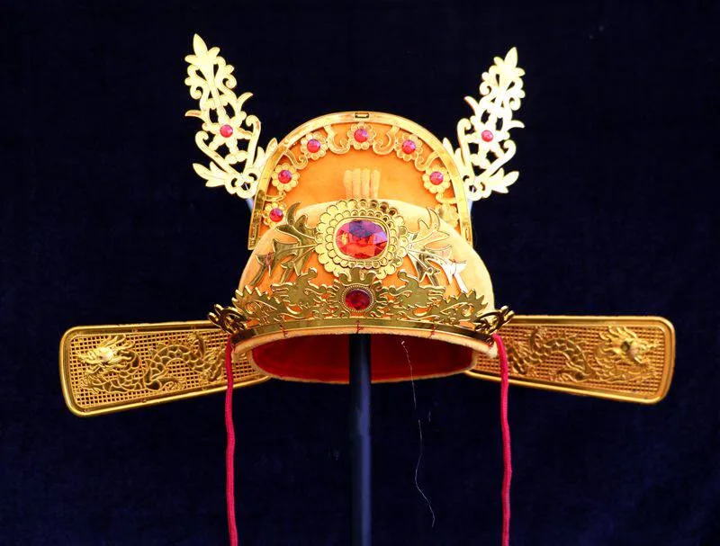 Chinese Ancient Crown Hat For Adults Graduation Cap Funny Festival Headwear New Year Performance Drama Opera Headgear