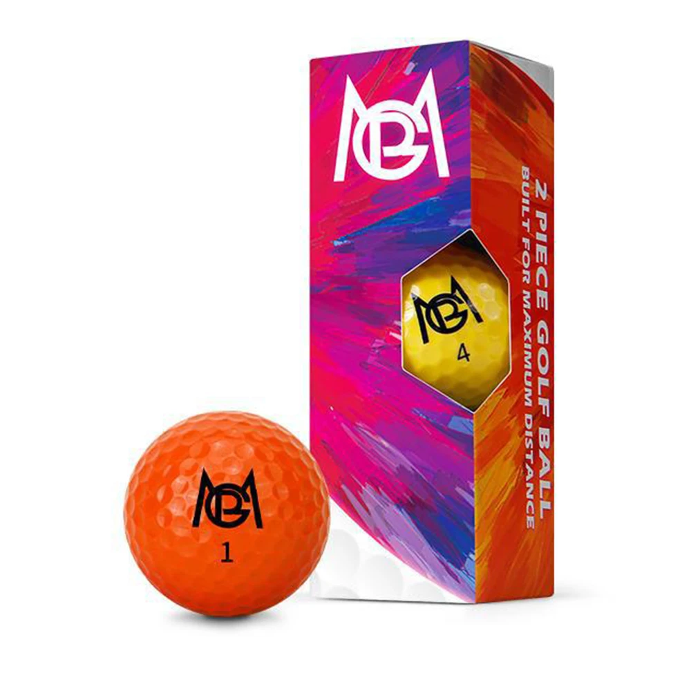 12pcs/Box Pgm Golf Balls Professional Color Competition Double Layer Practice Game Ball Visual Rolling Direction Gift Q029