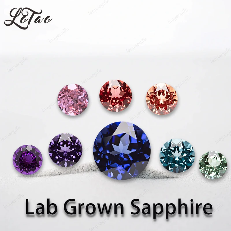

Lab Grown Sapphire Multiple Color Round Shape Charms Beads for Diy Jewelry Making Bracelet Materials Selectable AGL Certificate