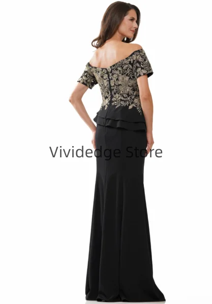 Customized Black Mother of the Bride Mermaid Evening Lace Appliques Wedding Dresses vestidos de novia de talla grande