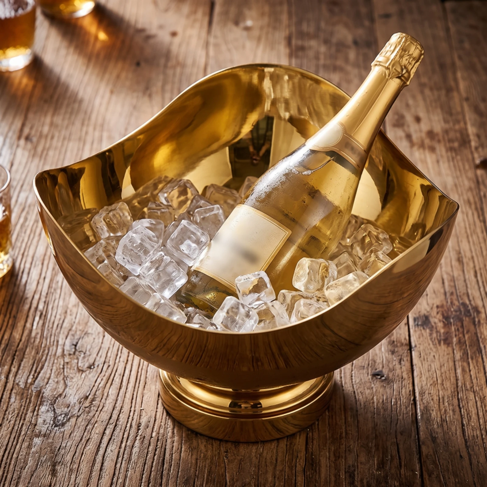 Champagne Bowl Decorative Wine Chiller Bowl Wine Cooler Container Stylish Metal Basket Long-Lasting for Hosts, Parties