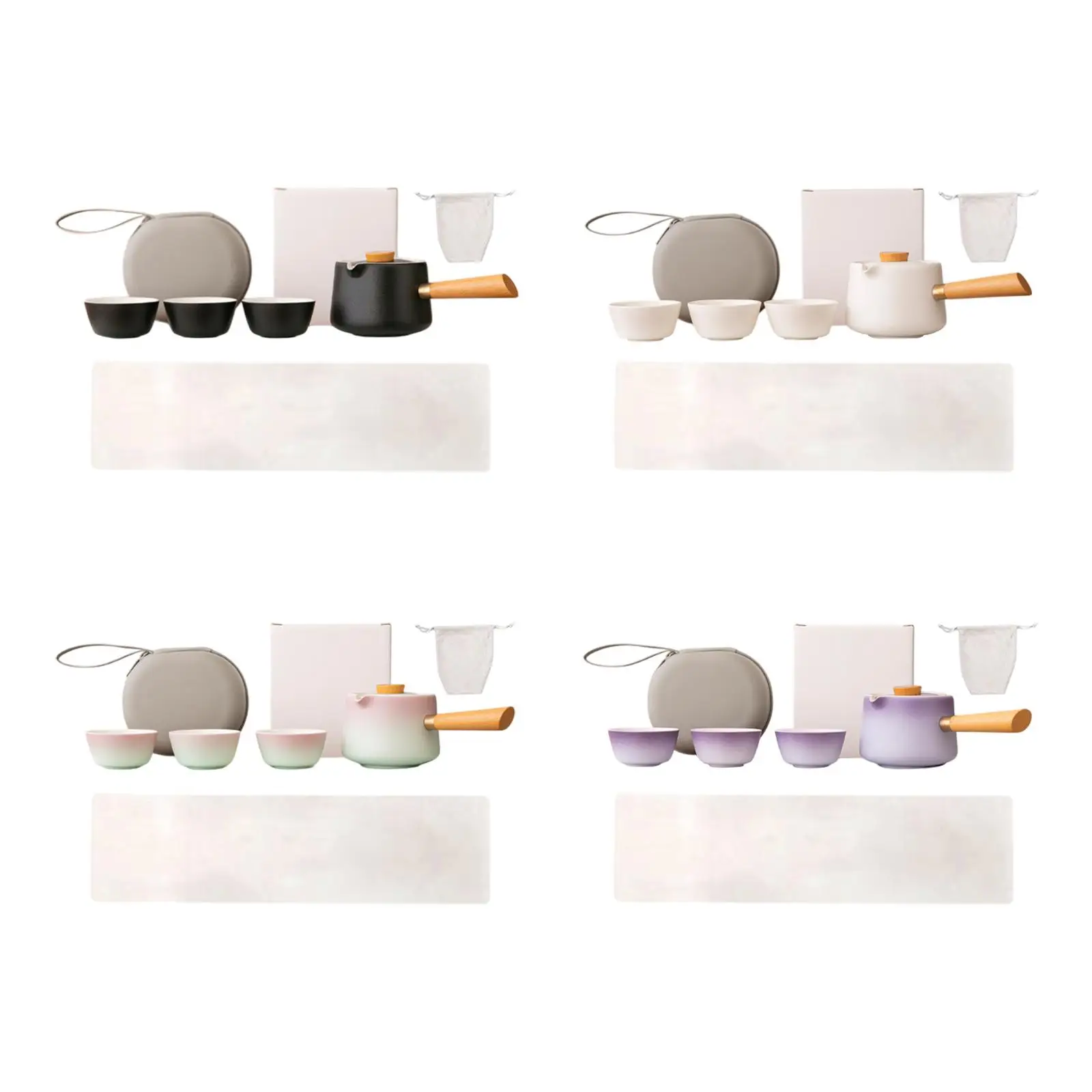 

Travel Teapot and Cup Set 1 Pot and 3 Cups for Business Friends Father's Day