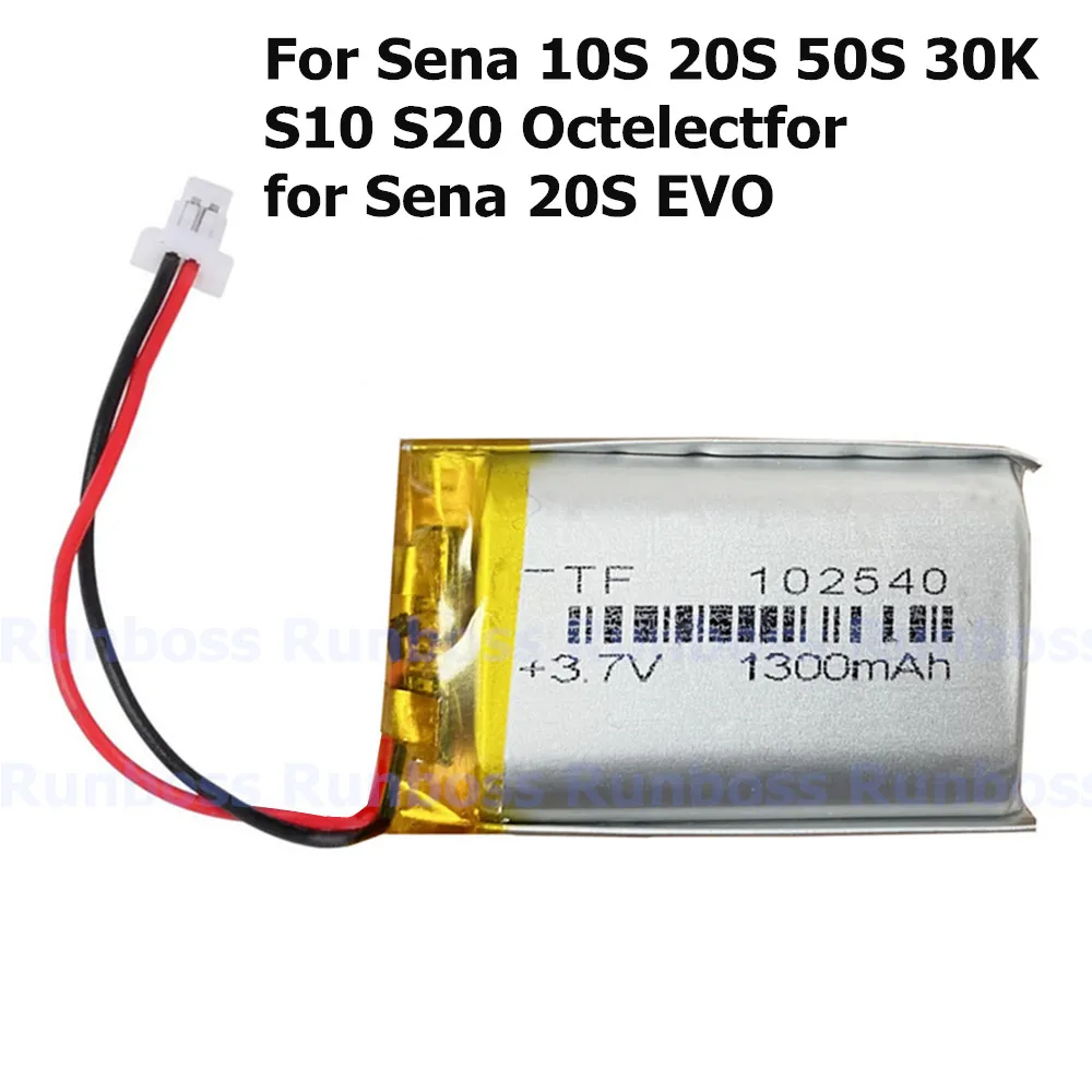 

Battery for Sena 10S 10S-01 20s EVO 20s-01 30K 30K-01D 50S Motorcycle Bluetooth Headset Helmet Intercom Replacement-Plug