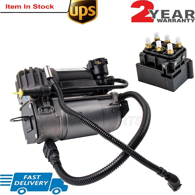 2PCS Air Suspension Compressor pump + Valve Block Distribution valve For Audi A6 4B C5 4FH C6 Allroad 4Z 4Z7616007A 4154031060