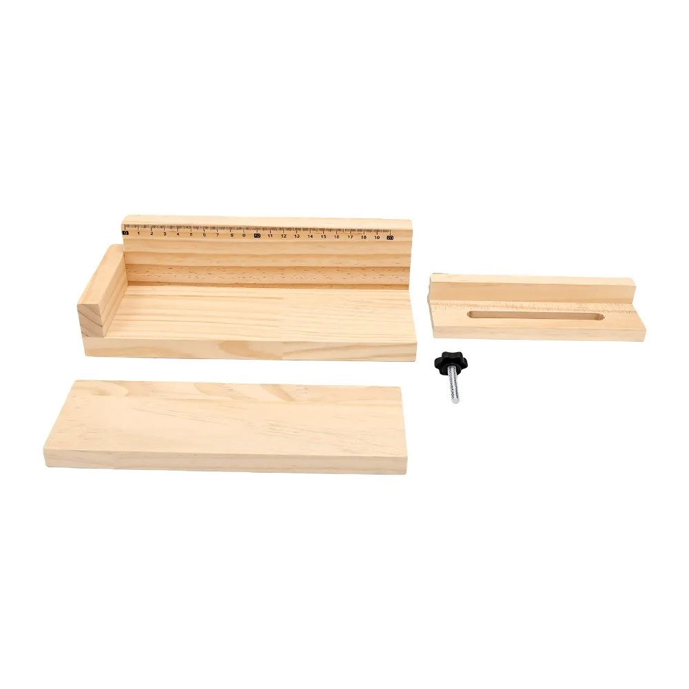 Durable Manual Labeling Machine Solid Wood With Ruler Label Applicator Tool Label Positioning Stand Straight Application