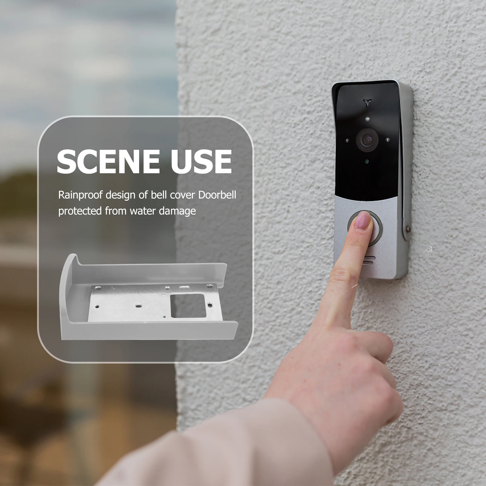 

Weatherproof Doorbell Cover Outdoor Rainproof Shield Home Office Durable Splash-Proof Compatible Easy Install Long-Lasting