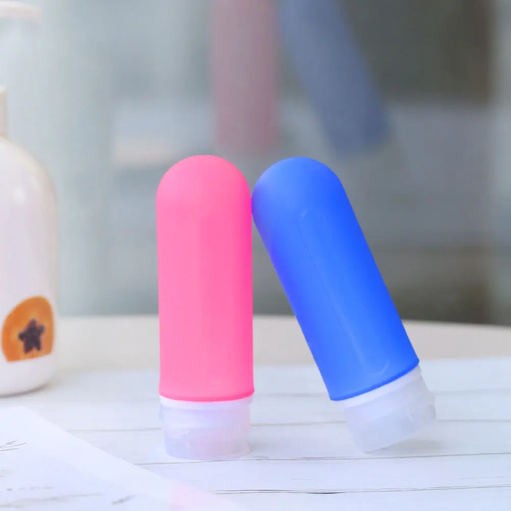 5 pezzi set di bottiglie da spremere bottiglie da viaggio portatili in silicone ricaricabili a prova di perdite per lavaggio del corpo crema detergente per il viso