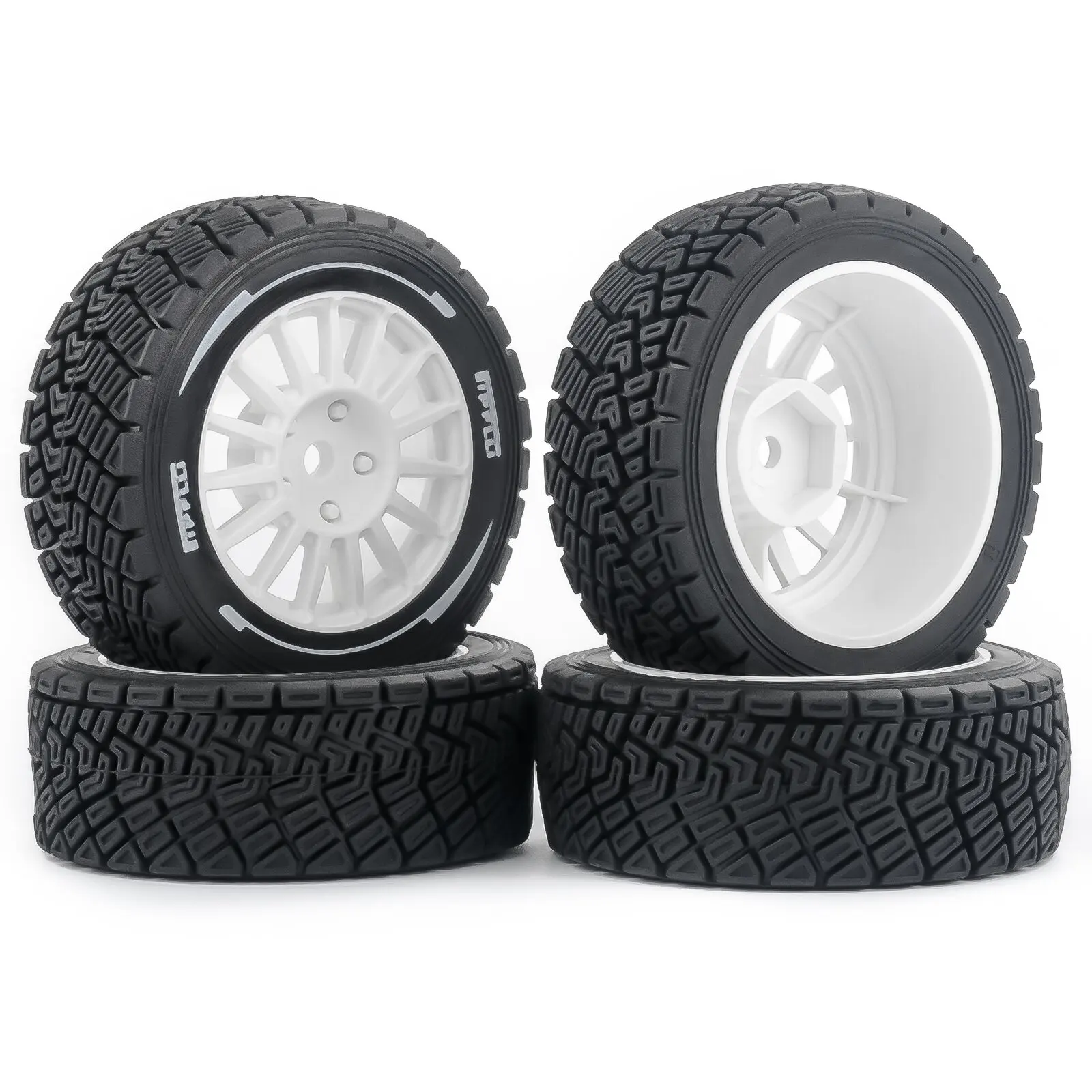 1/14 WRC Rally Tires & Wheel Rims 12mm Hex Racing Tyre for 1:10 1:14 RC On Road Car Tamiya M05 M08 MJX 14303 C3 ZD RX12 DSK 4pcs