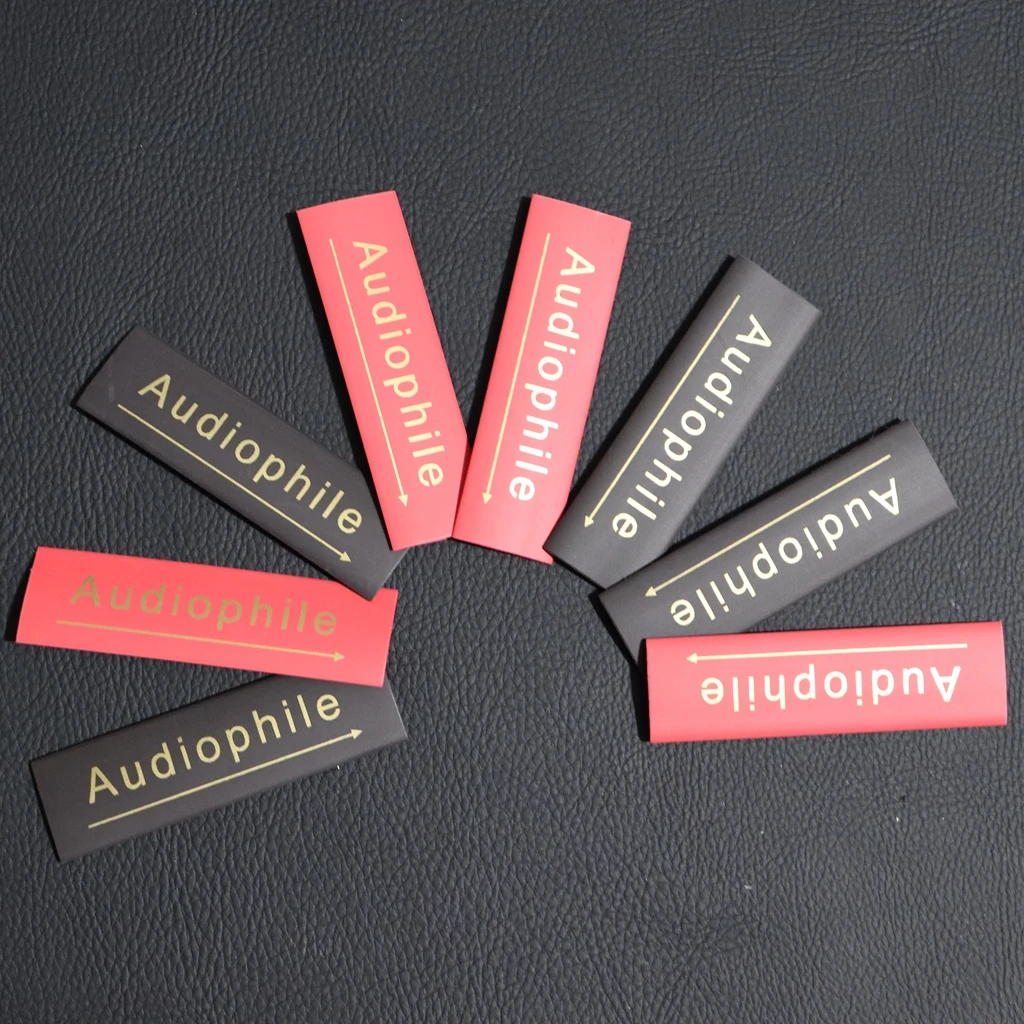 16Pcs aduiophile logo label for7-14mm wire diameter insulation heat shrink tube HiFi audio cable speaker wire hi-end shrink tube