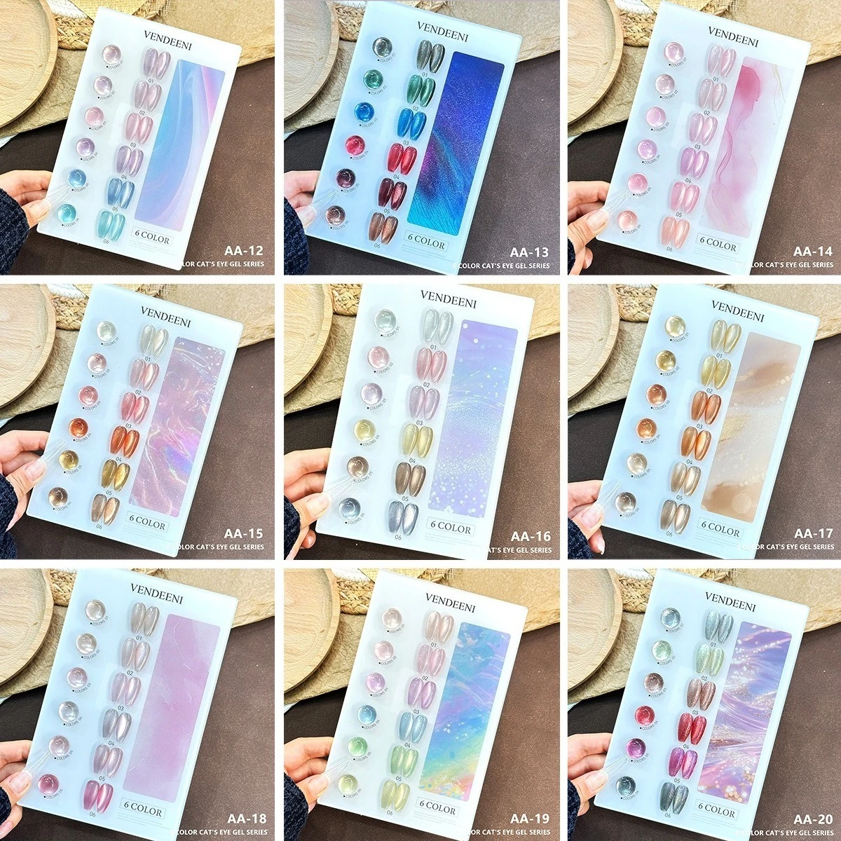 Zestaw lakierów hybrydowych do paznokci z efektem kociego oka, z koralikami szklanymi, na jesień i zimę, magnetyczny, UV LED, do zmywania, lakier żelowy z efektem kociego oka z kryształkami, z ekspozytorem.