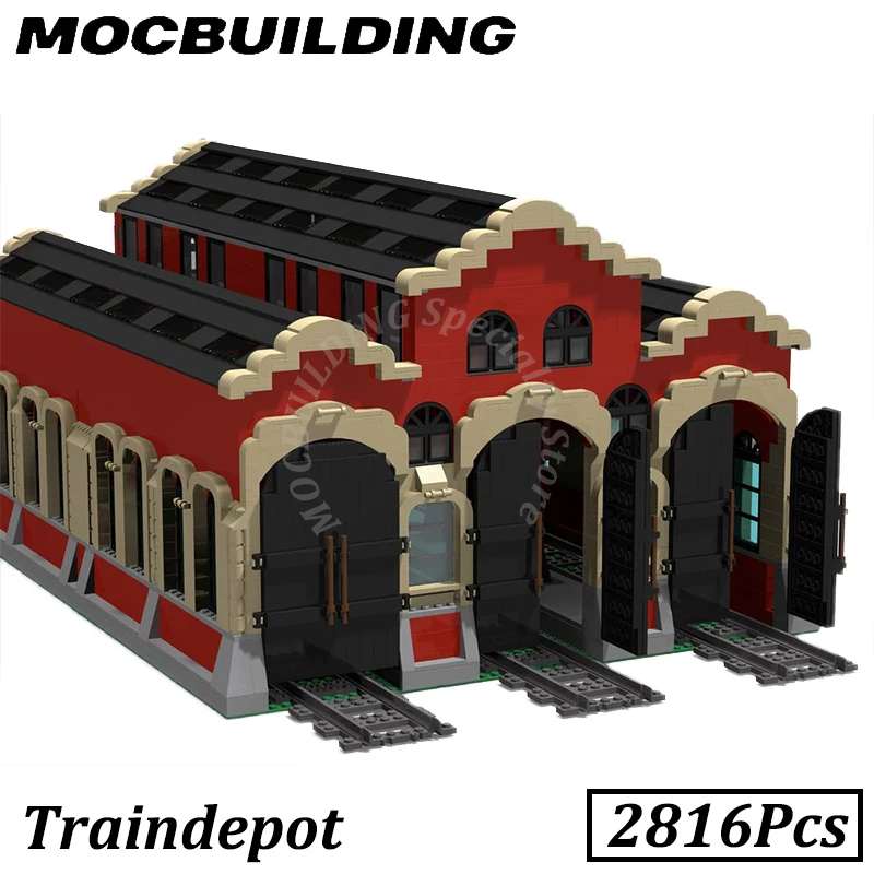 

Train Depot Traindepot Train Accessories Railway MOC Building Blocks Bricks Display Construction Christmas Gift Birthday Present