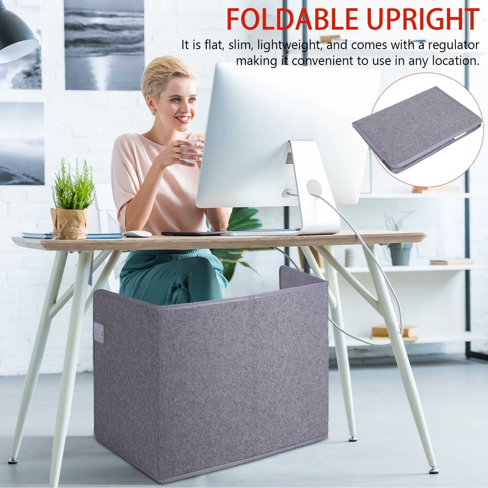 

Бесшумный напольный обогреватель для ног с термостатом и таймером, персональный электрический обогреватель под стол, портативный обогреватель для офиса и дома