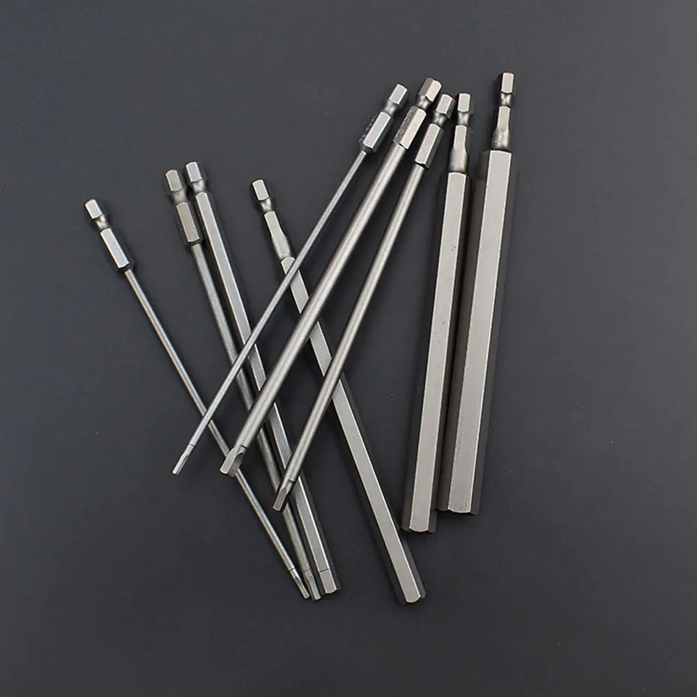 Imagem -02 - Binoax 10 Peças Hex Cabeça Allen Chave Broca Bits Conjunto 50 100 150 mm Métrica Chave de Fenda Bits Ponta Magnética Hex Chave Soquete Bit