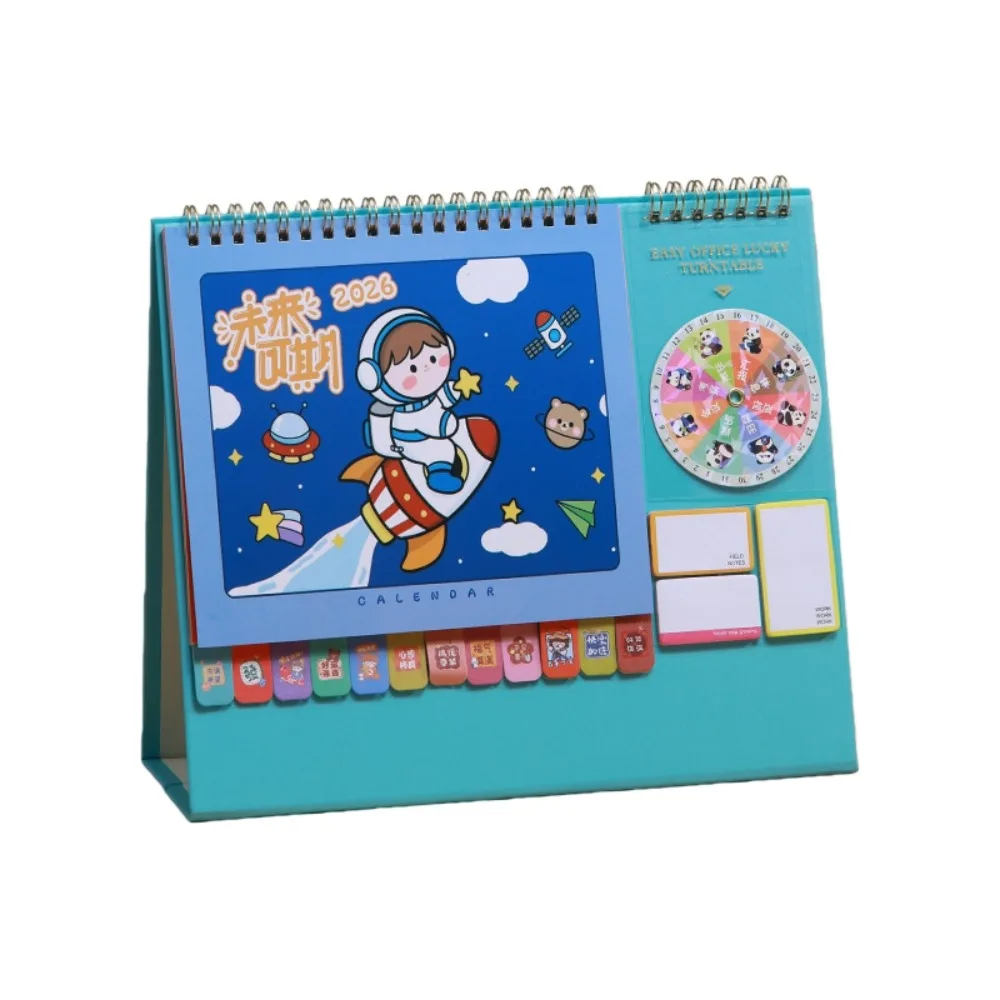 

Chinese New Year Style 2026 Desk Calendar Coil Binding with Notes Horse Year Calendar Month Date Display Horse/Panda/Elk