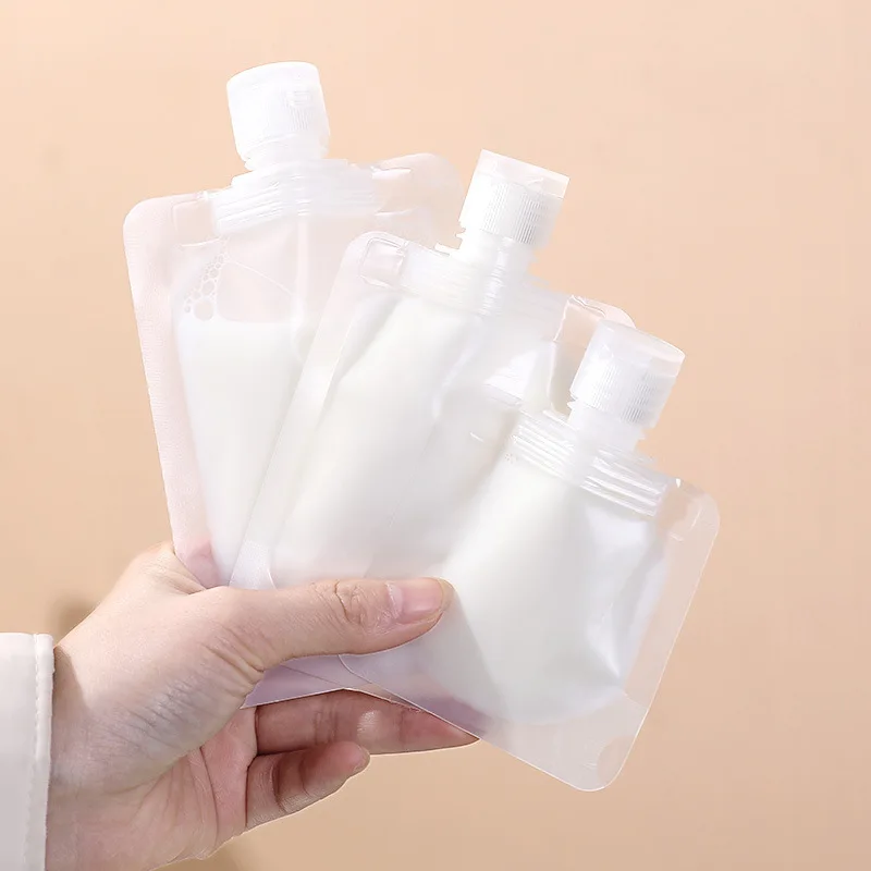 30/50/100ml Transparent Flip Nozzle Bag Liquid Cream Emulsion Cosmetic Plastic Bottle Packaging Carrying Travel Packing Bag