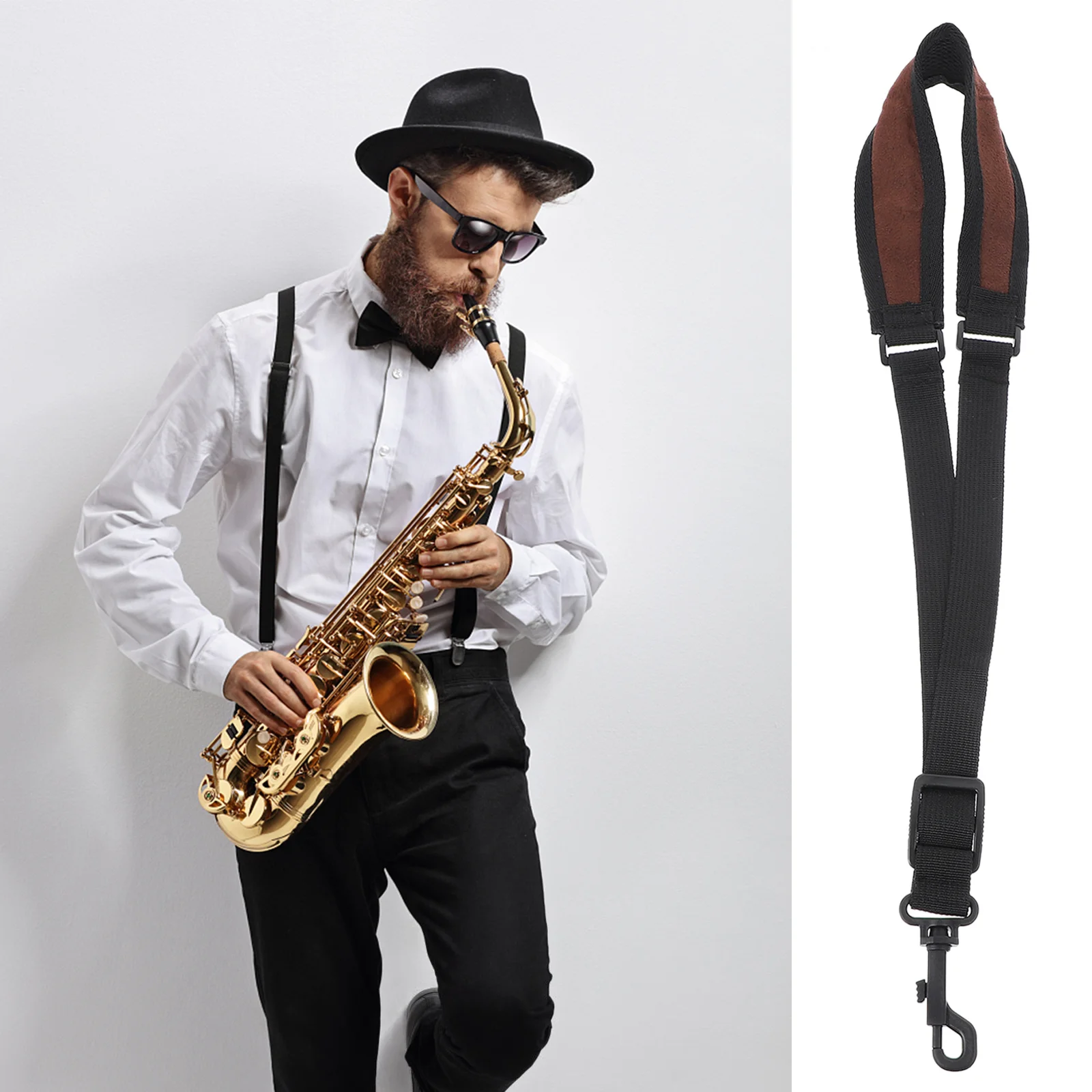 

1Pcs Saxophone Neck Strap Cotton Padded Adjustable Durable Comfortable Breathable Shared Pressure Saxophone Shoulder Strap