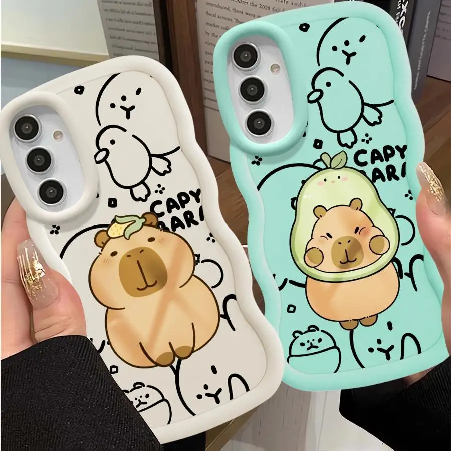 Capybara Leuke Cartoon Telefoon case voor Samsung Galaxy A20 A50 A03 A02s A03 A30 Core A04 e A05 A05s A06 A21s A51 A11 4G case