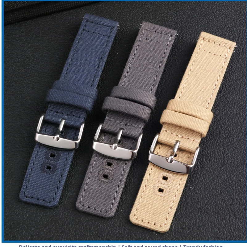 سوار ساعة رجالي سريع التحرير ، حزام ساعة قماش بديل ، رمادي ، أزرق ، نايلون ، 20 من ، 22 من ، H68201993 ، تيميكس ، مواطن ، كاكي