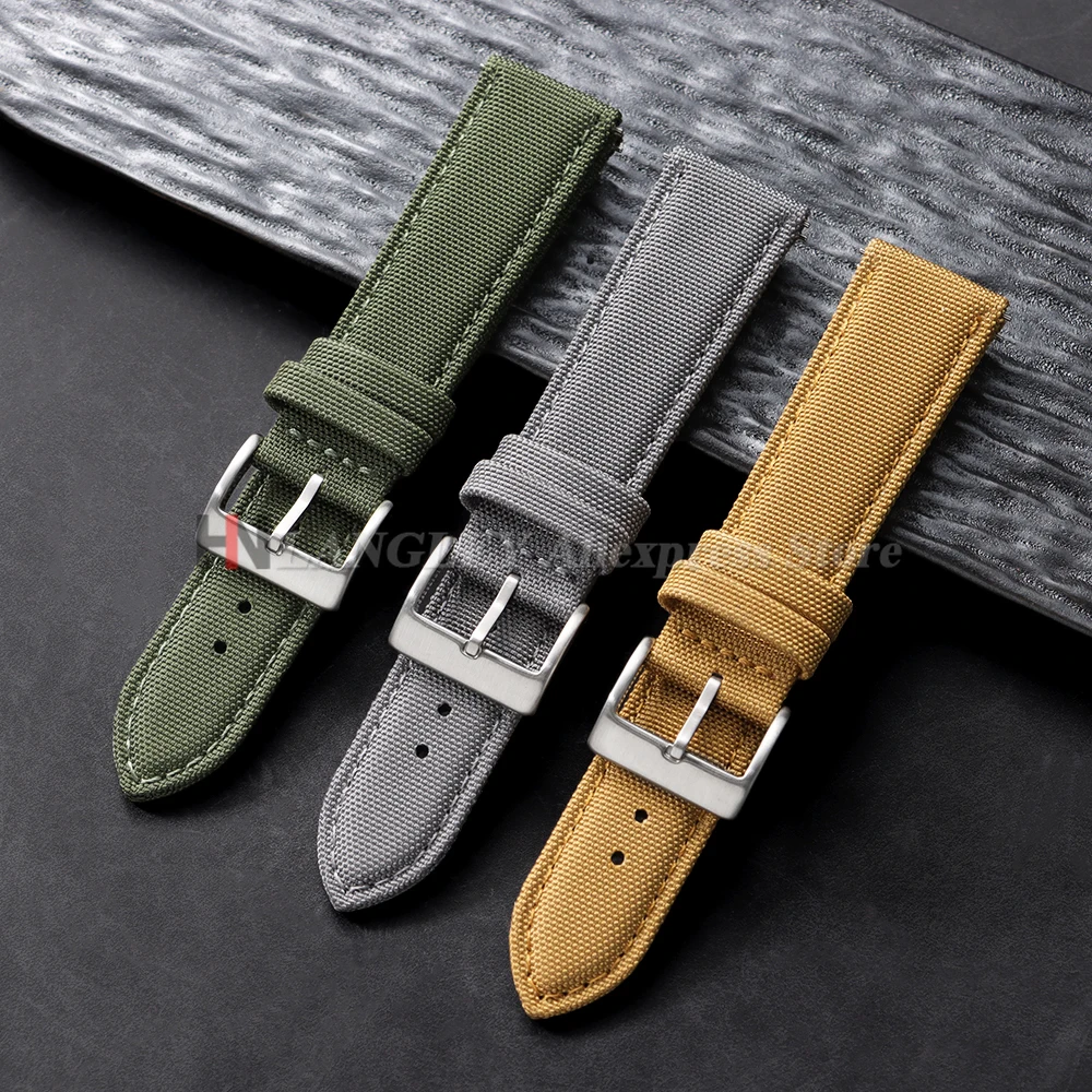 

Sailcloth Watch Band Two Sided Nylon Strap for Seiko for Rolex Waterproof Quick Release Bracelet 20mm 22mm Men Sport Wrist Belt