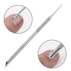 Empurrador De Cutícula De Aço Inoxidável, Círculo De Unhas, Cabeça chanfrada, Lixar Tablet, Manicure Sticks Tool