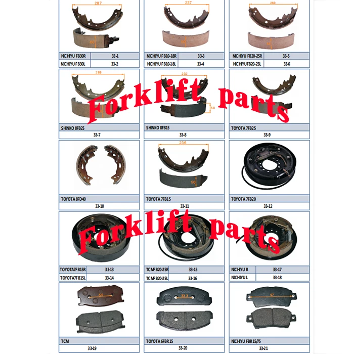 2pc Forklift parts FB20/25-70/72/75 brake shoe for NICHIYU OEM 32051-23740