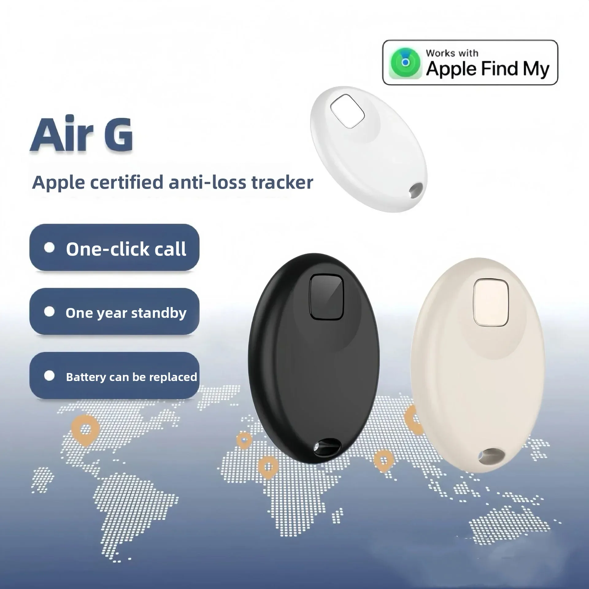 Mini Smart Tag Security Anti-lose Finder Works with IOS Tracker Locator Find My for Key Pet Luggage Backpack