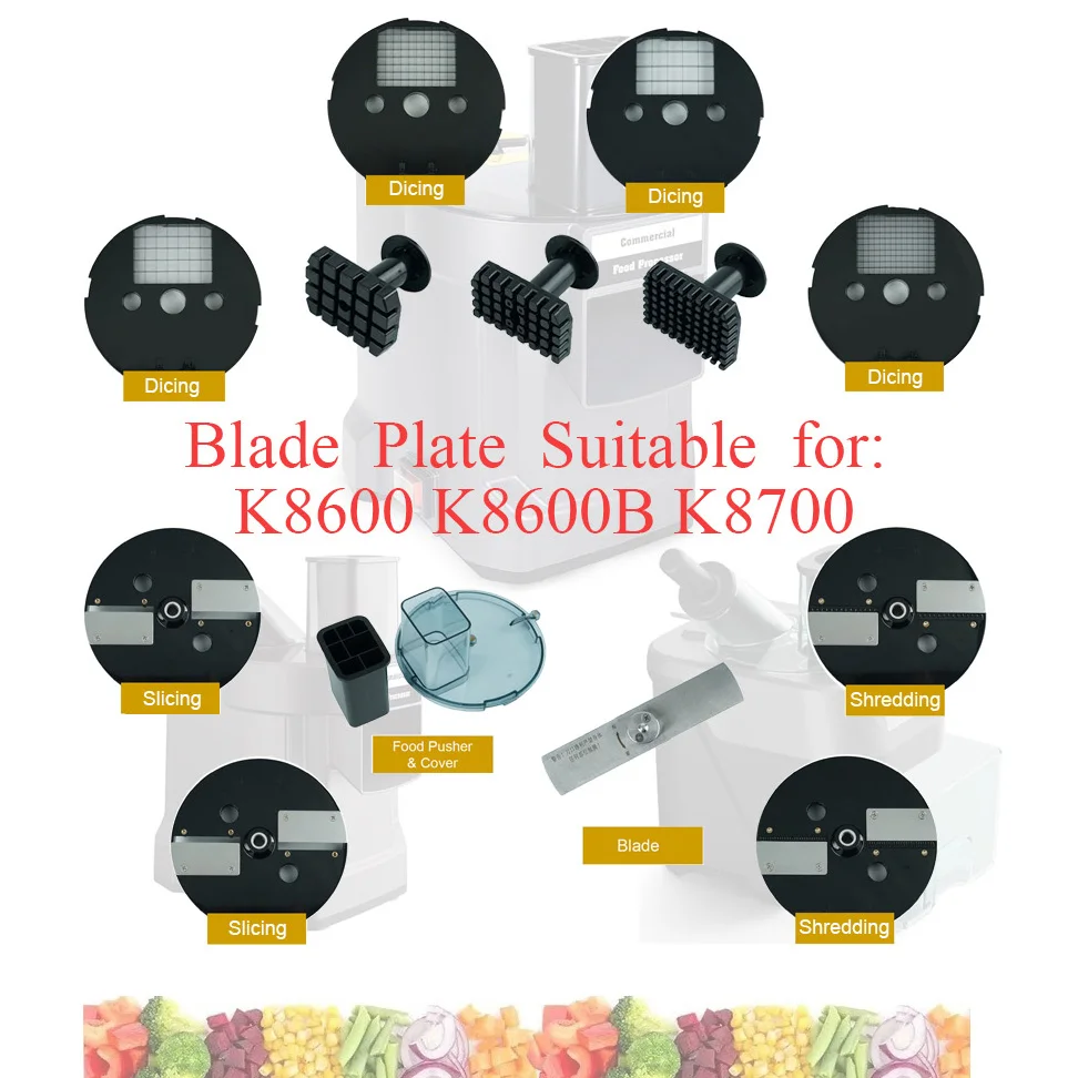 Máquina de Cortar Legumes Original K8600 Multifuncional com Acessórios Completos para Fatiar, Ralar e Cortar em Cubos, Lâmina e Escova de Limpeza