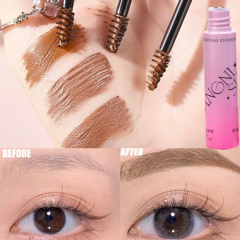 Velvet Eyebrow Dye Cream 3D Wild Long Lasting Coloring Liquid Eyebrow Dye Tint Waterproof Women Easy To Use Brow Tattoo Makeup