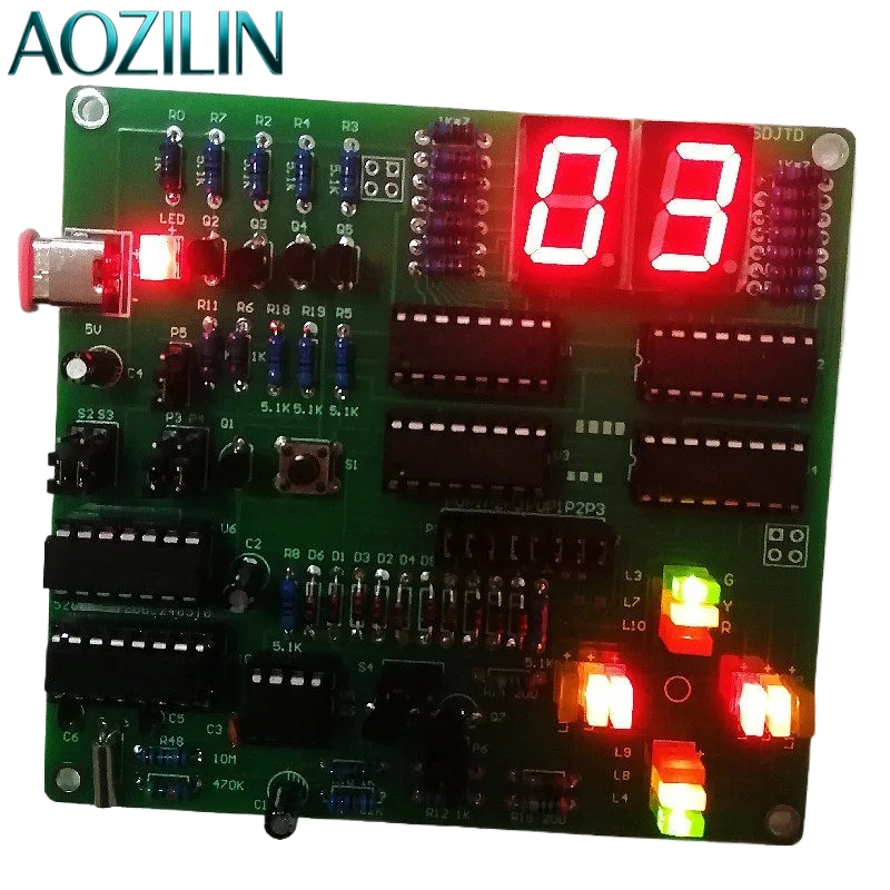 Diy Electronics Course - AOZILIN Digitale circuit-verkeerslichtkit Afteltimer Aanpasbare tijd