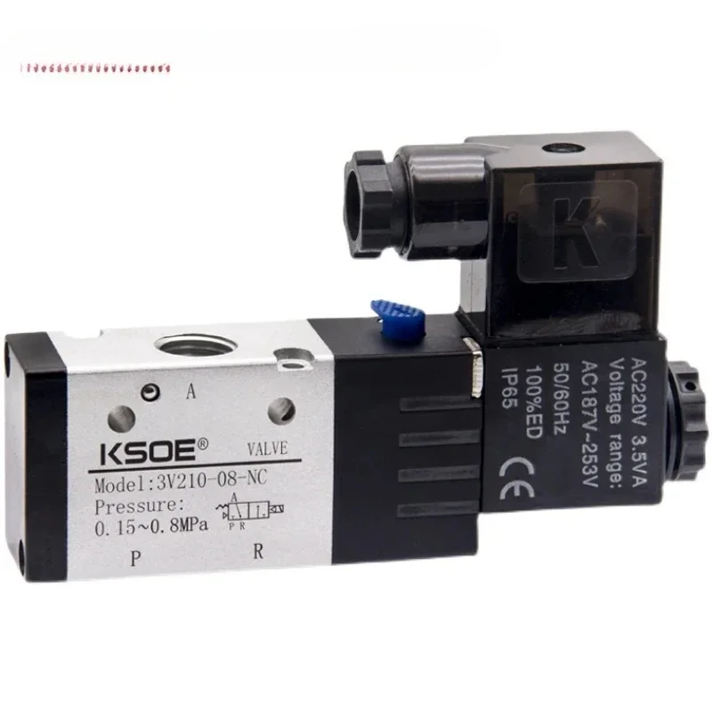 

Pneumatic solenoid valve two position three-way 3V210-08-NC normally closed NO normally open reversing air valve AC220V DC24V