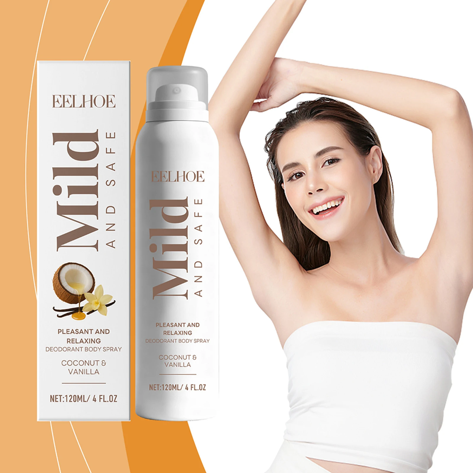 120ml Coconuts Vanilla Deodorant Spray,Fresh-Fragrance Body Mist For Women,Long-Lasting Freshness Botanical Scented Skin Care