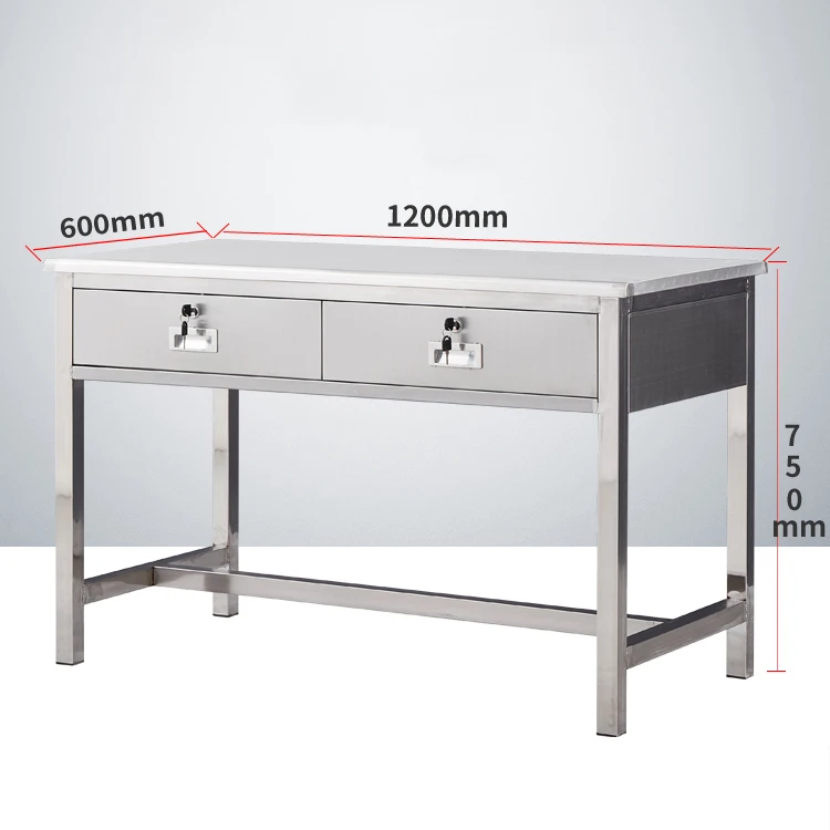 Рабочий стол офисный современный верстак из нержавеющей стали для чистой комнаты с выдвижными ящиками Лабораторные медицинские рабочие станции