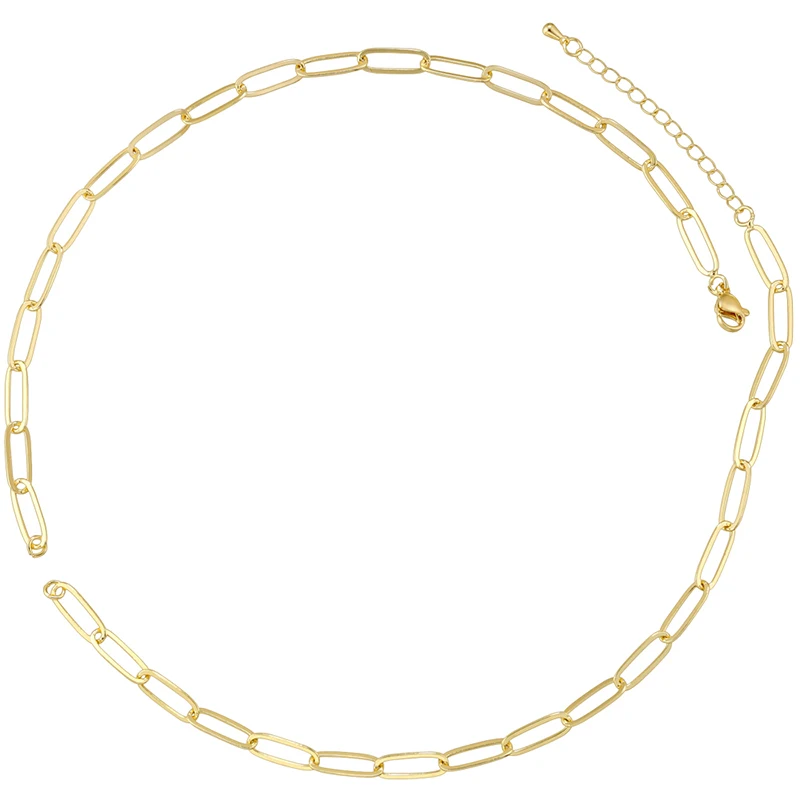 ZHUKOU 18K Golden-Plated Golden/Silvery Jewellery Link Accessory Necklace Handmade Jewellery Connecting Chain 1 Pcs:VL653