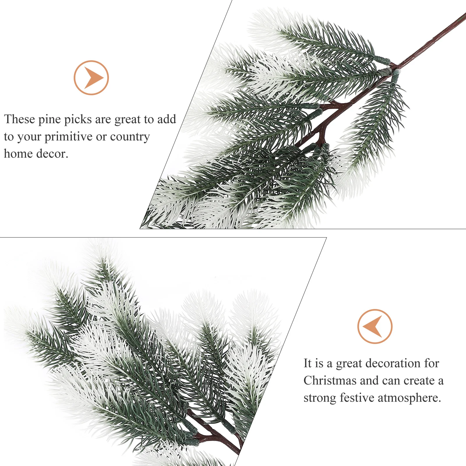 

2Pcs Artificial Pine Needles Premium Pine Picks Christmas Tree Decoration DIY Wreath Xmas Party Supplies Xmas Festival Decor