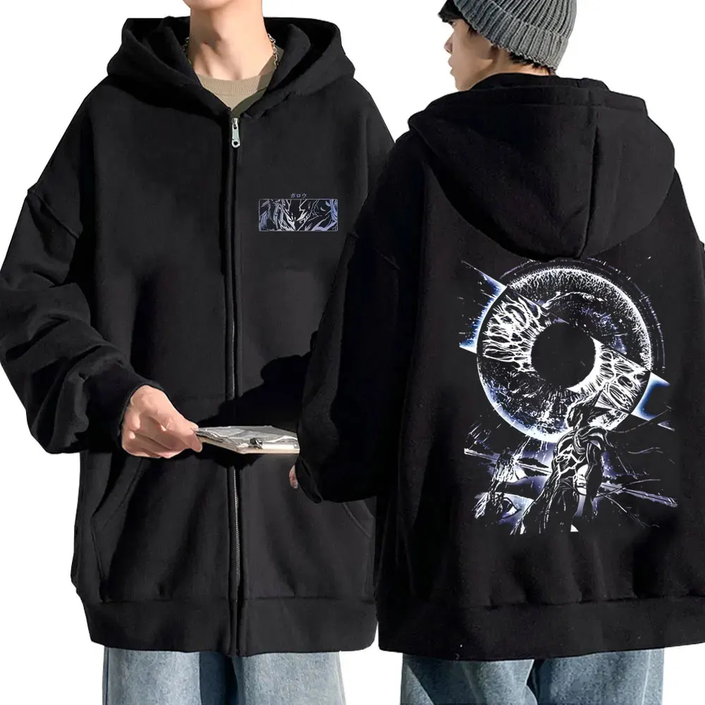 

Japanese Anime One Punch Man Merch Graphic Zipper Hoodie Genos Garou Saitama Print Zip Up Jacket Men Women Cartoon Manga Hoodies